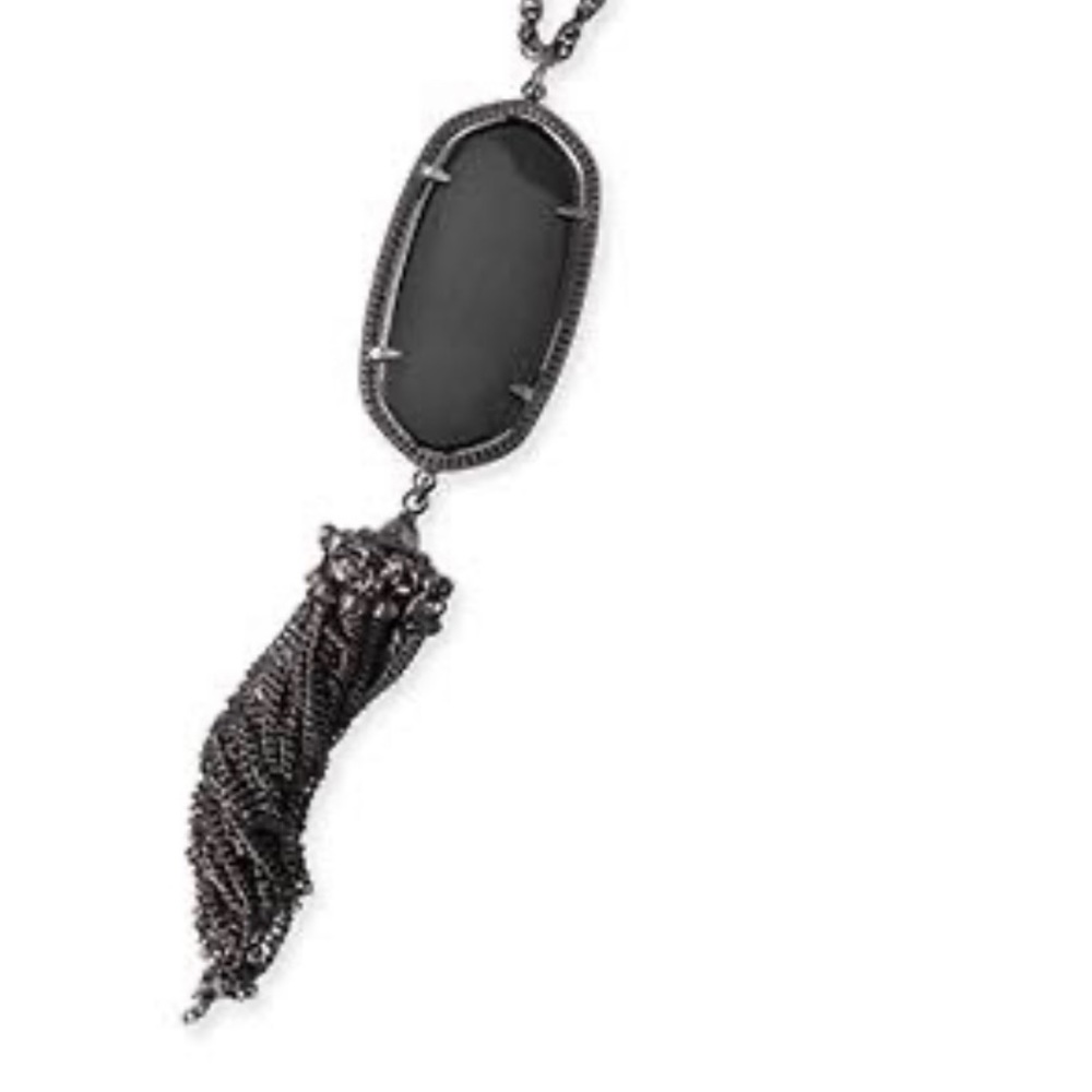 Kendra Scott Long Rayne Necklace in Gunmetal Black